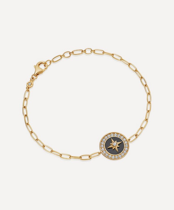Astley Clarke - 18ct Gold Plated Vermeil Silver Polaris Black Onyx Compass Bracelet image number null