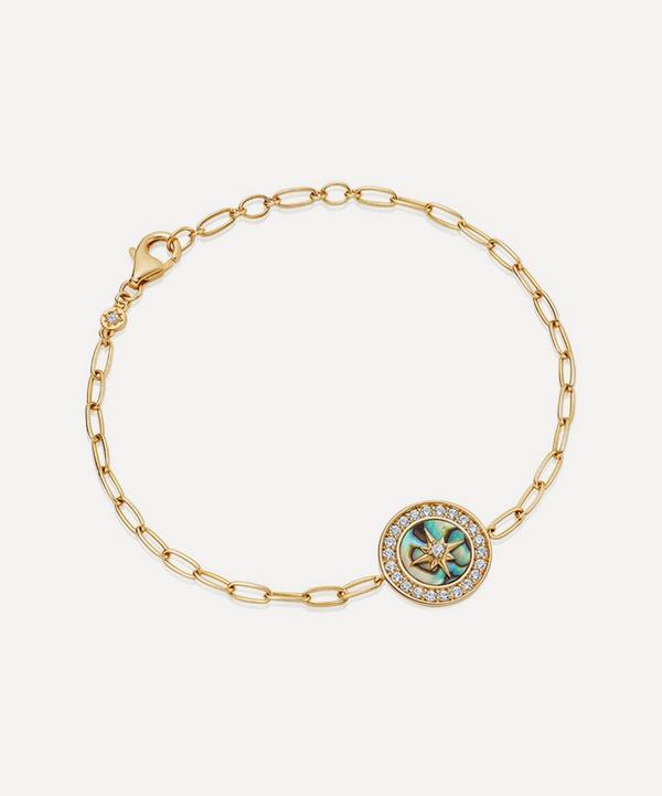 Astley Clarke - 18ct Gold Plated Vermeil Silver Polaris Abalone Compass Bracelet image number null