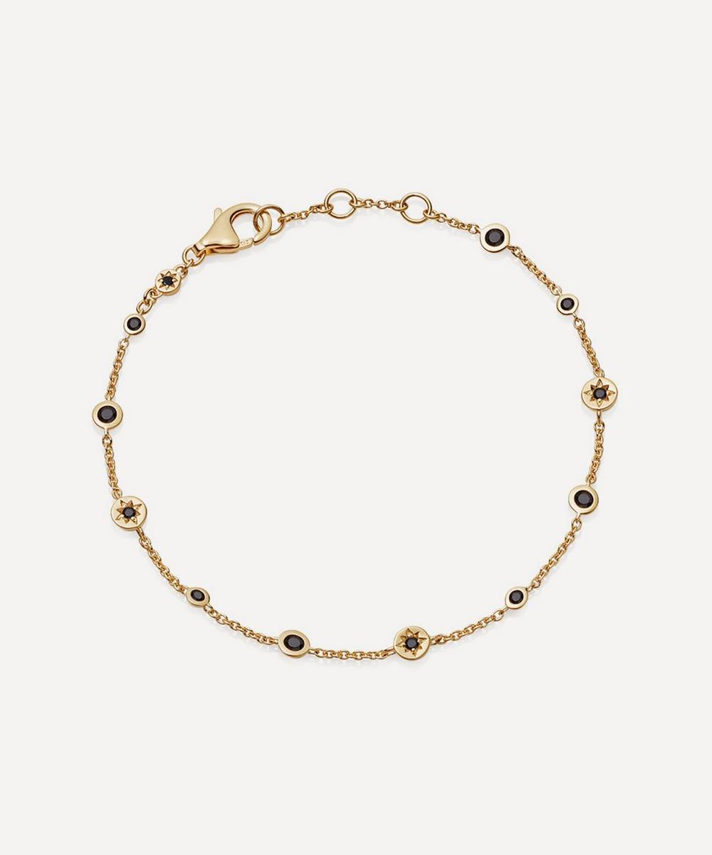 Astley Clarke - 18ct Gold Plated Vermeil Silver Polaris North Star Black Spinel Station Chain Bracelet