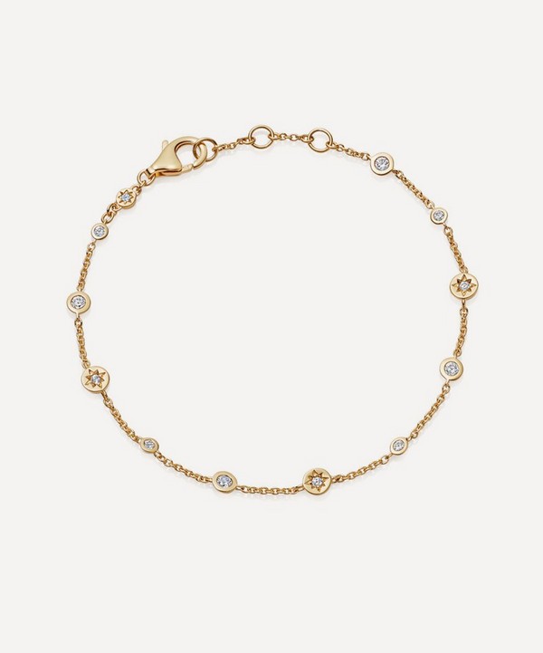 Astley Clarke - 18ct Gold Plated Vermeil Silver Polaris North Star White Sapphire Station Chain Bracelet image number null