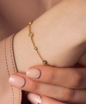 Astley Clarke - 18ct Gold Plated Vermeil Silver Polaris North Star White Sapphire Station Chain Bracelet image number 1