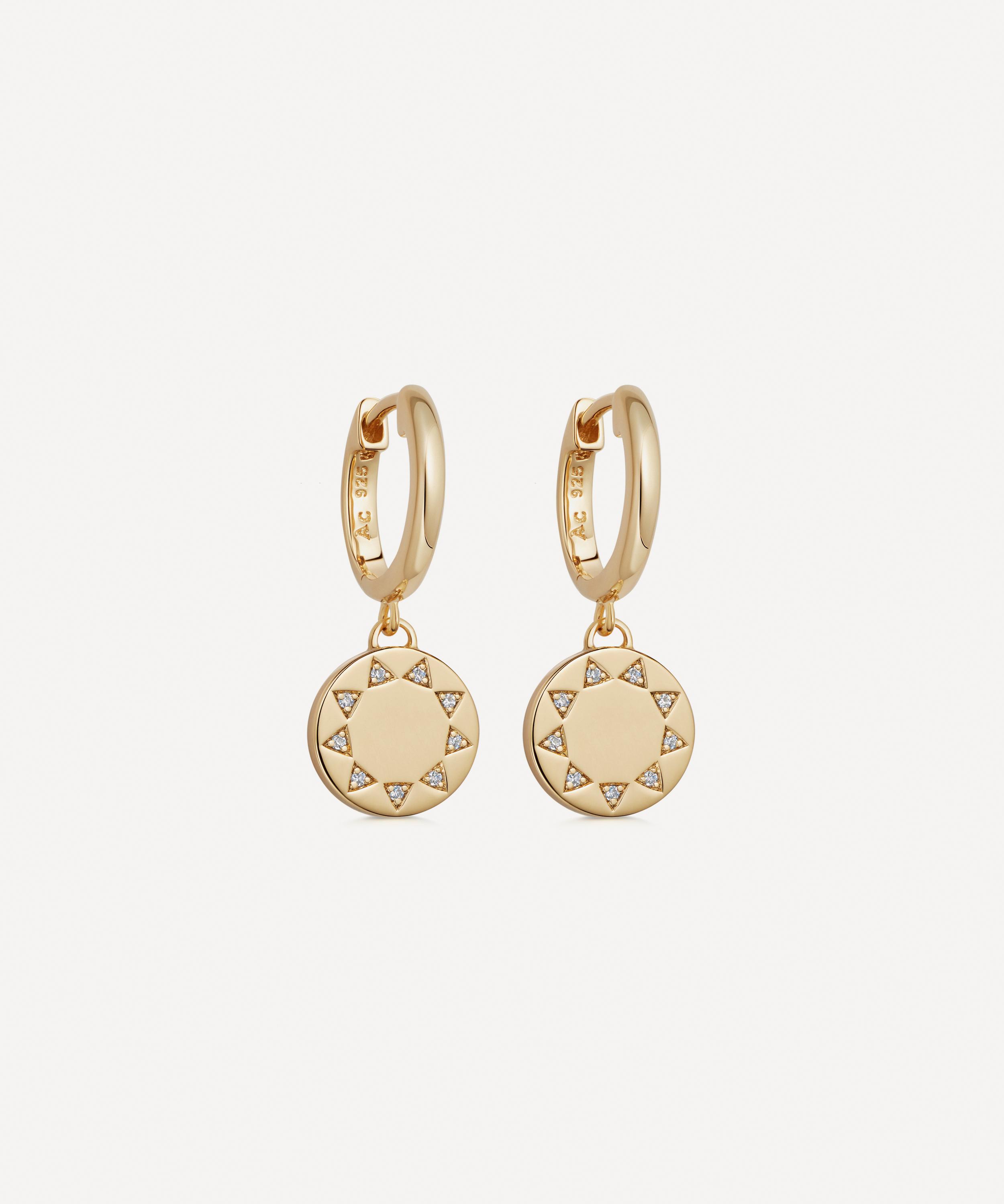Astley Clarke - 18ct Gold Plated Vermeil Silver Theirworld Hoop Drop Earrings image number 0