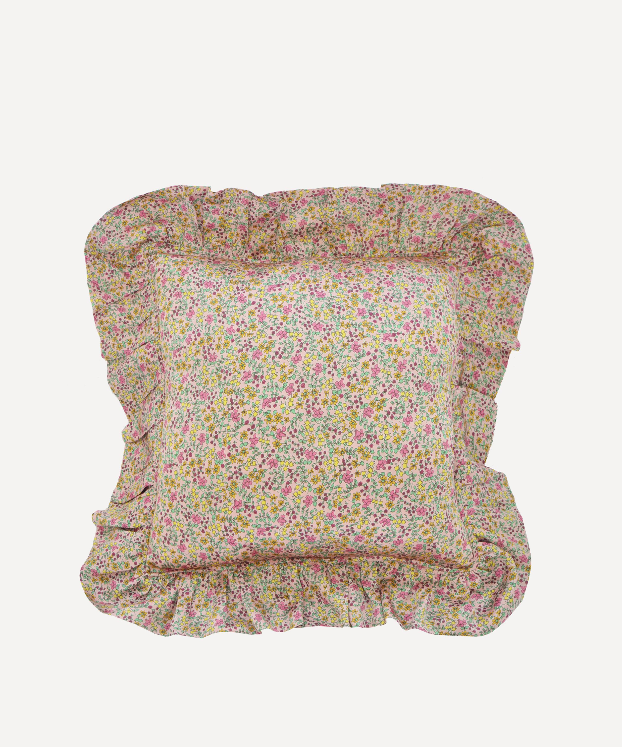 Coco & Wolf - Emilia’s Bloom Silk Ruffle Square Cushion image number 0