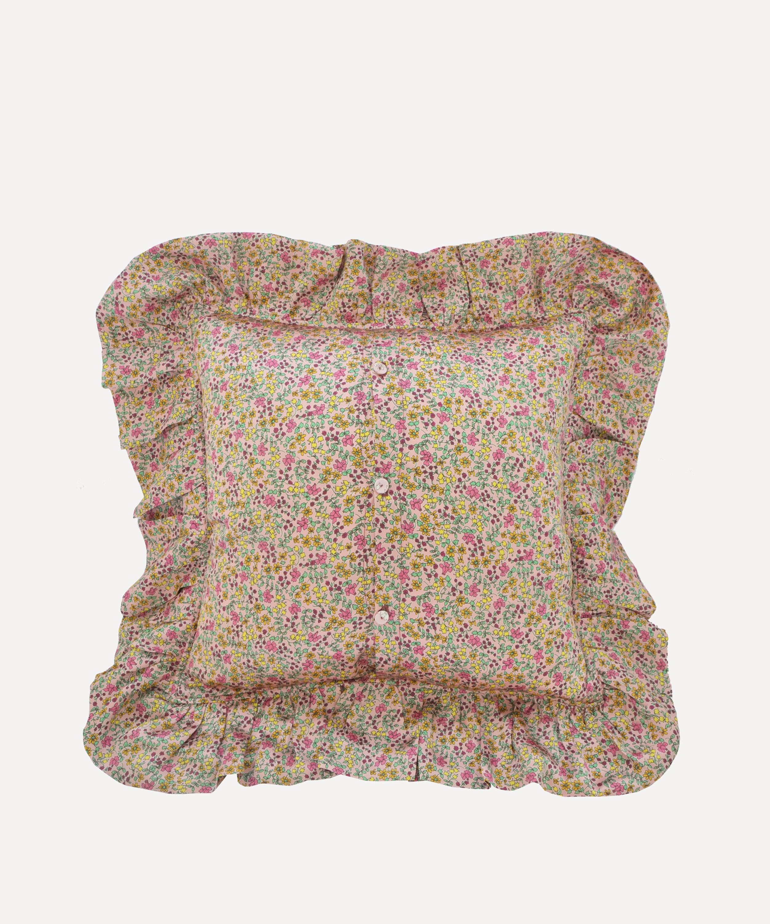 Coco & Wolf - Emilia’s Bloom Silk Ruffle Square Cushion image number 2