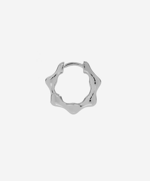 Maria Black - White Rhodium-Plated Milla 9 Single Huggie Hoop Earring image number null
