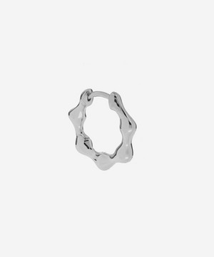 Maria Black - White Rhodium-Plated Milla 9 Single Huggie Hoop Earring image number 1