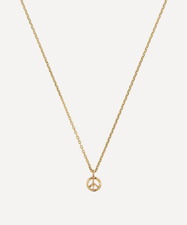 AURUM + GREY - 9ct Gold Petite Peace Pendant Necklace