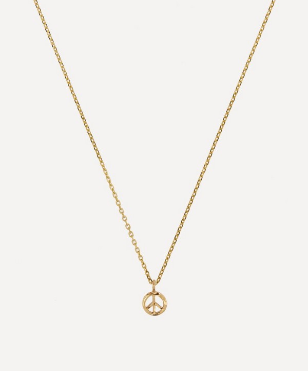 AURUM + GREY - 9ct Gold Petite Peace Pendant Necklace image number null