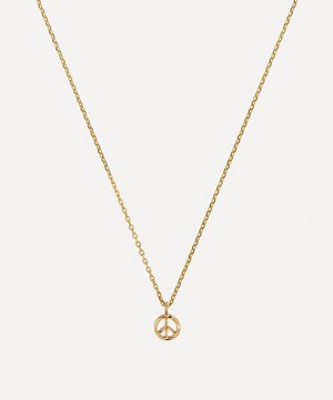 AURUM + GREY - 9ct Gold Petite Peace Pendant Necklace image number 0