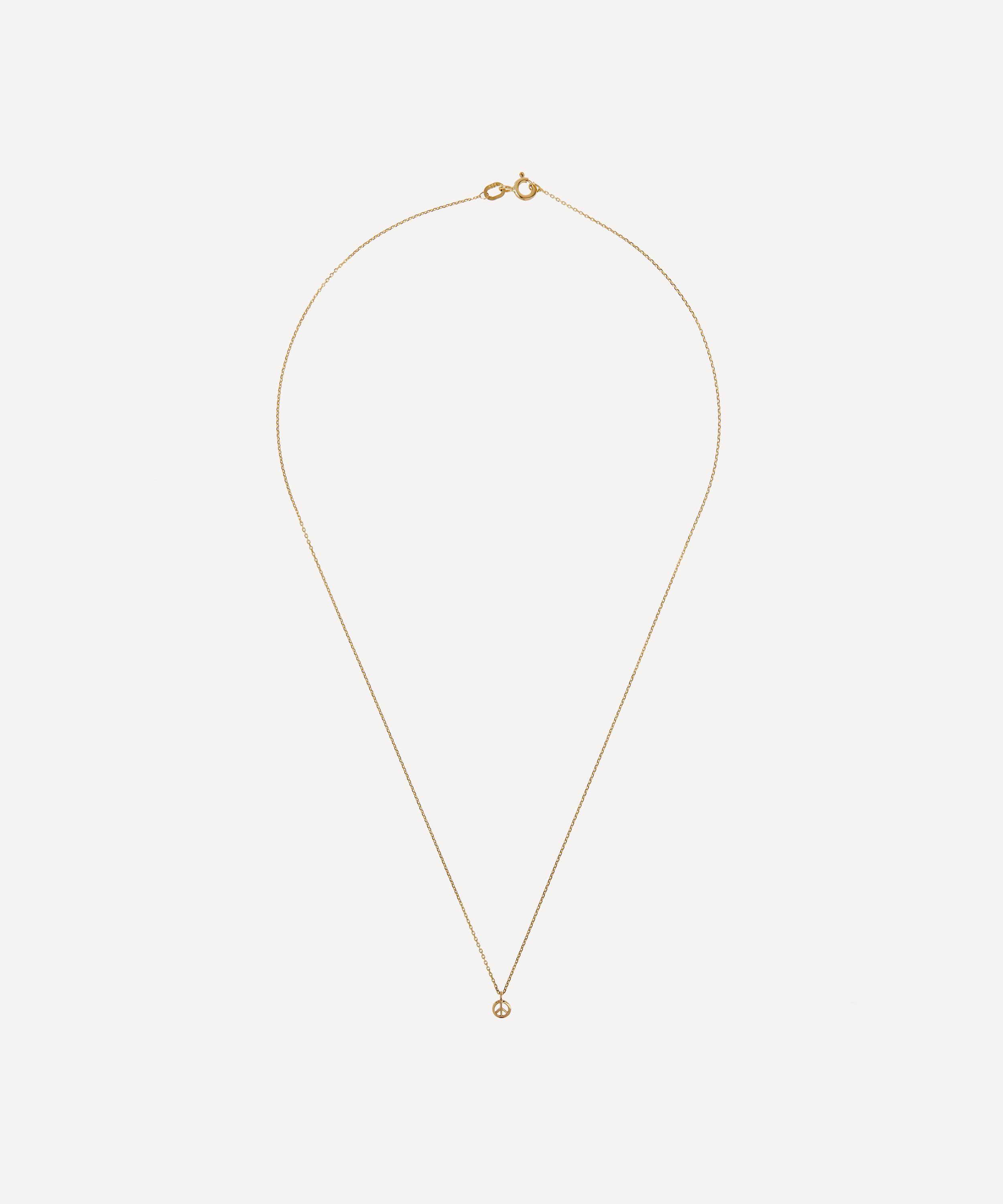 AURUM + GREY - 9ct Gold Petite Peace Pendant Necklace image number 2