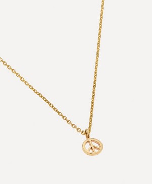 AURUM + GREY - 9ct Gold Petite Peace Pendant Necklace image number 3