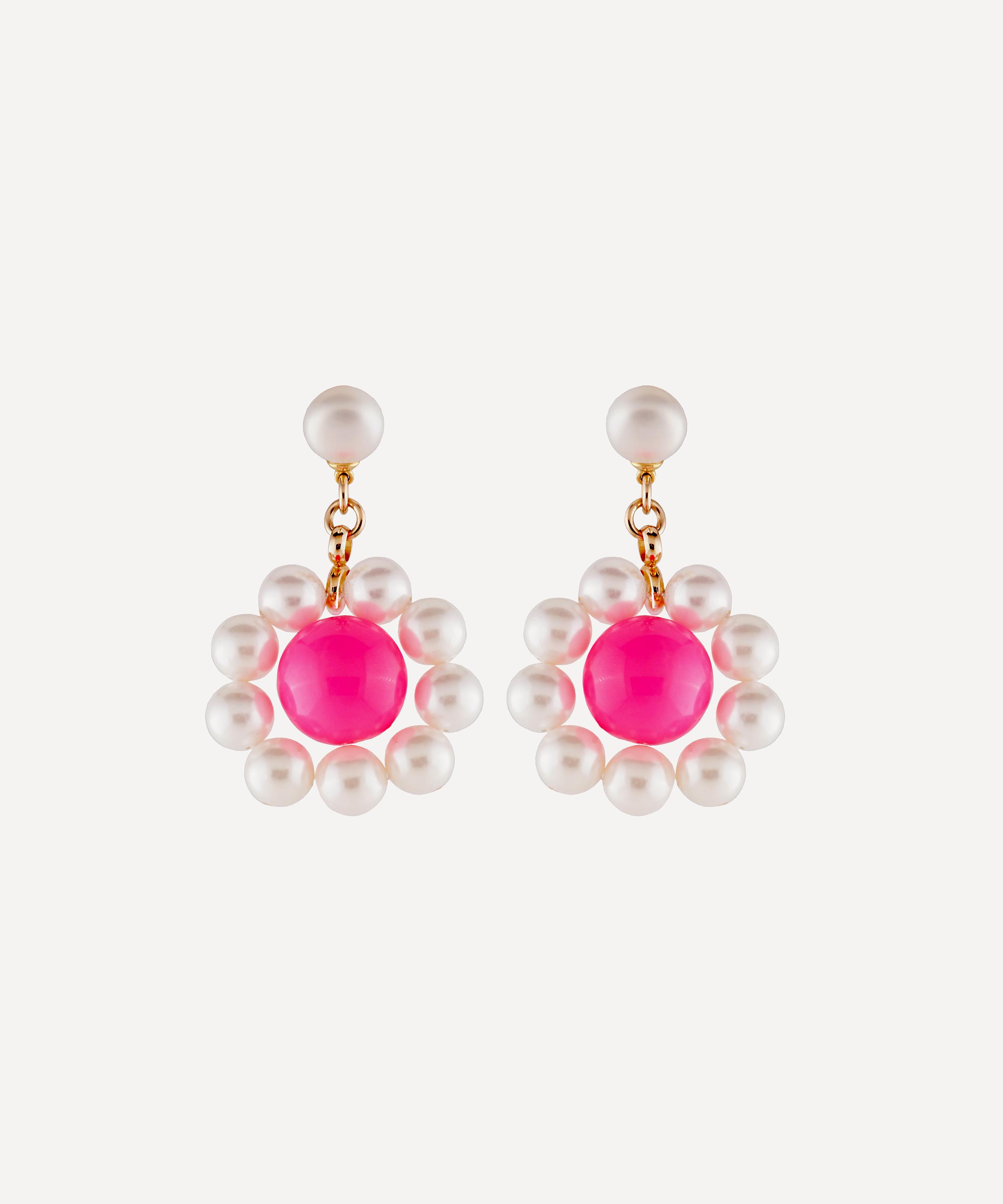 Martha Calvo - Gold-Plated May Pearl and Bead Drop Earrings
