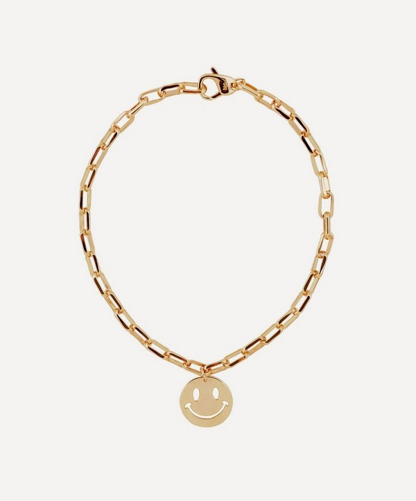 Martha Calvo - 14ct Gold-Plated Keep Smiling Chain Pendant Necklace