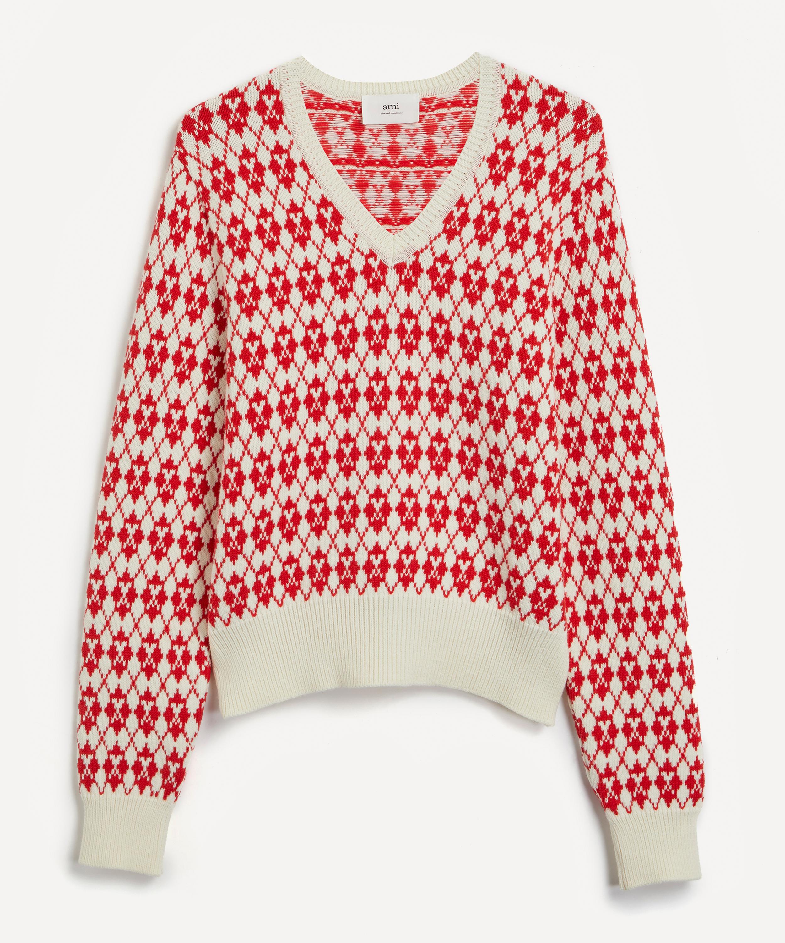 Ami - Jacquard V-Neck Jumper image number 0