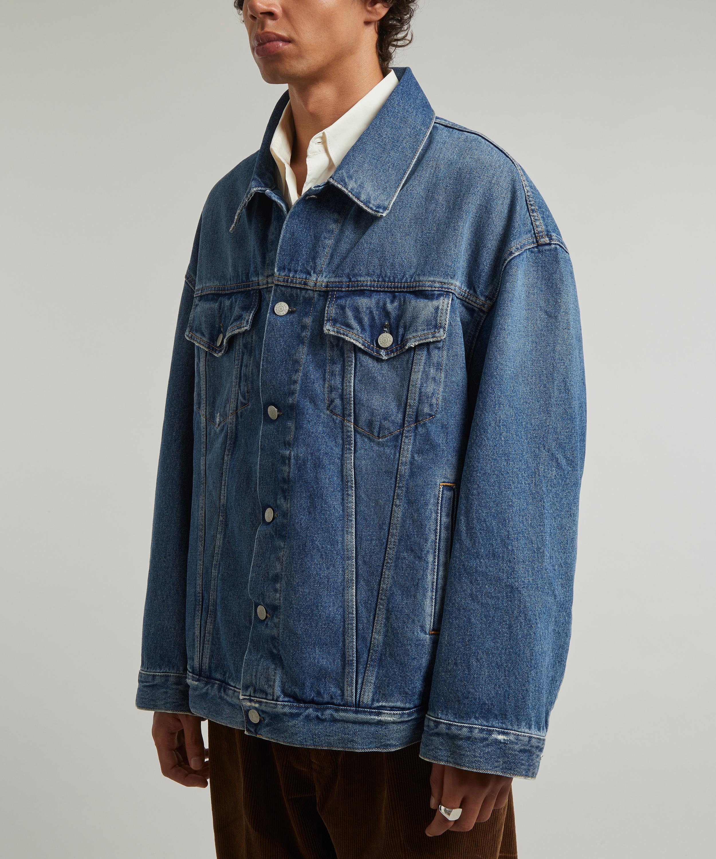 Oversized denim jacket with pearls best sale