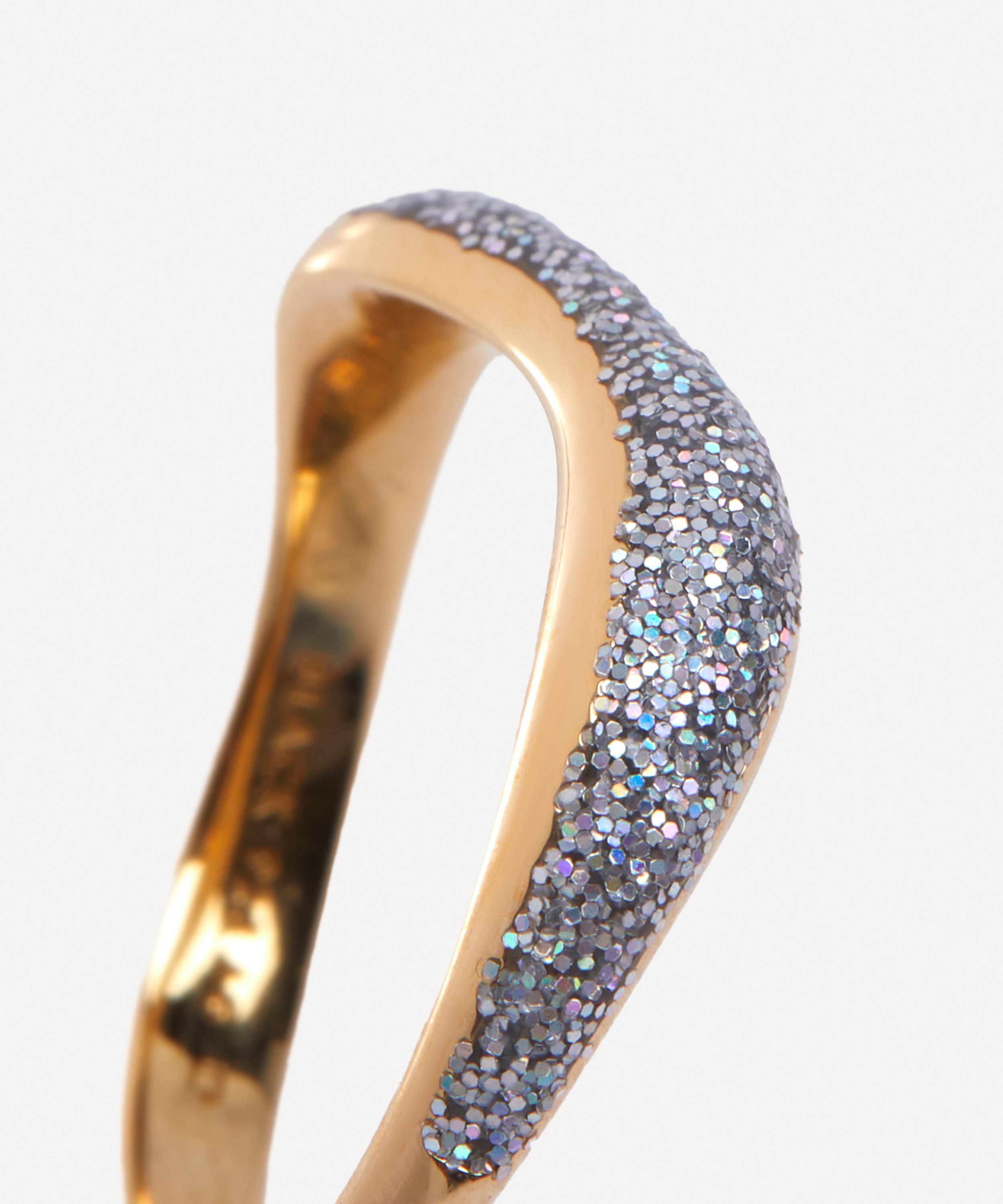 Maria Black - 22ct Gold-Plated Aura Opal Glitter Band Ring image number 2