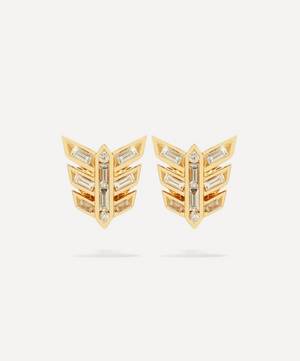 18ct Gold Baguette Diamond Stud Earrings