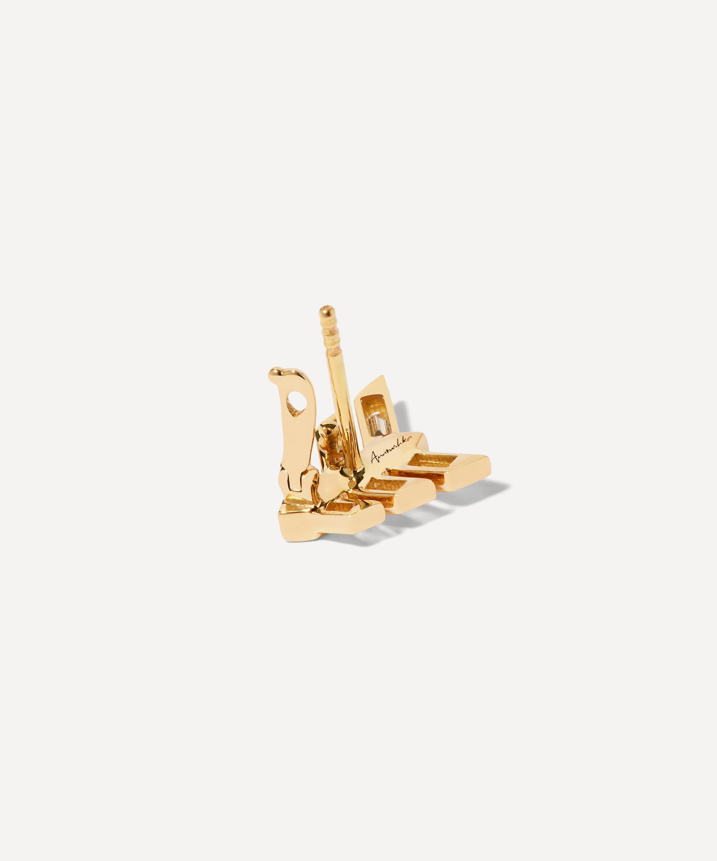 Annoushka - 18ct Gold Baguette Diamond Stud Earrings image number 2