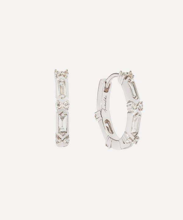 Annoushka - 18ct White Gold Baguette Diamond Hoop Earrings image number 0