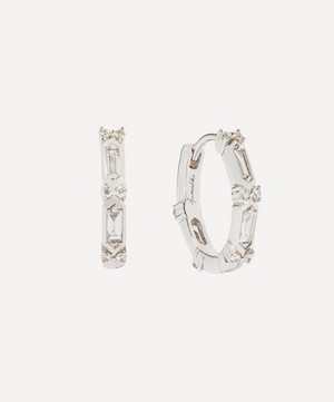 Annoushka - 18ct White Gold Baguette Diamond Hoop Earrings image number 0