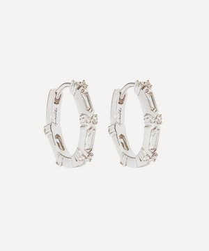 Annoushka - 18ct White Gold Baguette Diamond Hoop Earrings image number 1