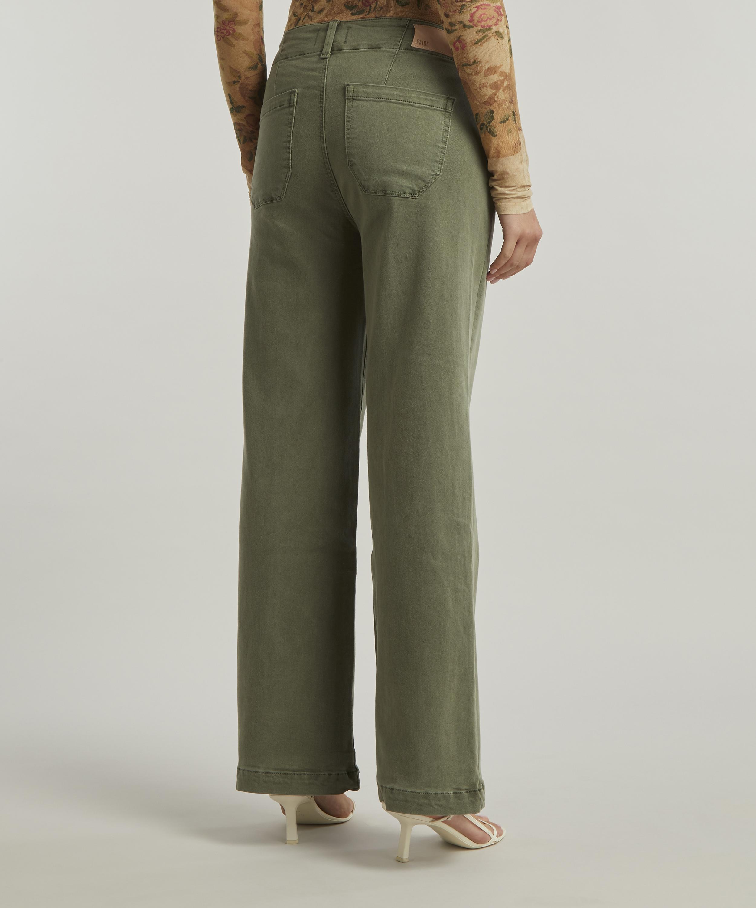 PAIGE Brooklyn High Rise Wide Leg Jeans in Vintage Ivy Green