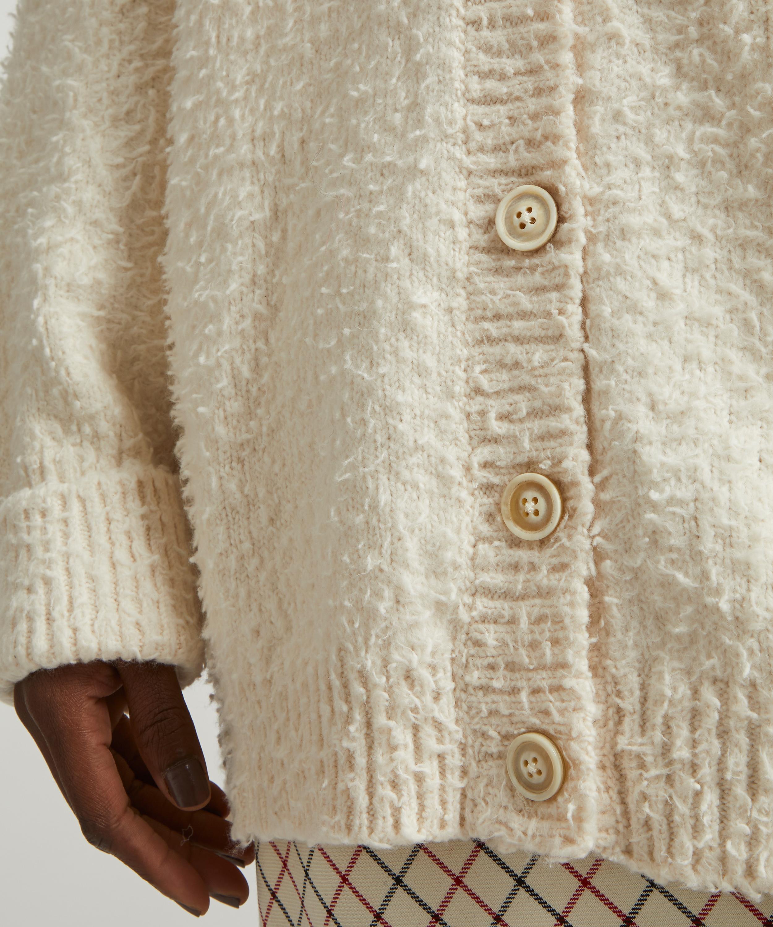 ZARA WOOL BLEND CABLE-KNIT CARDIGAN Wool Cream Ornament Buttons