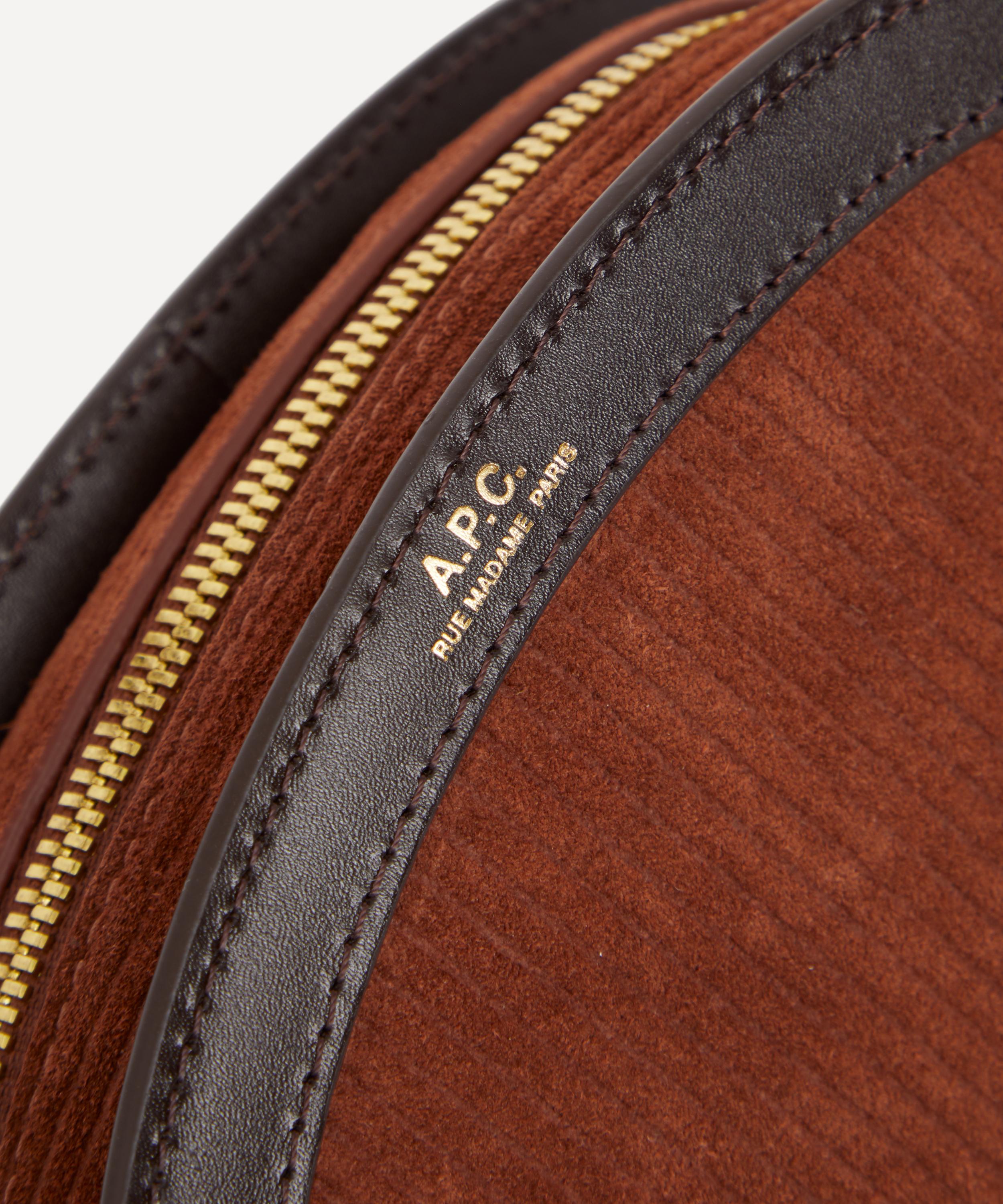 A.P.C. - Demi-Lune Mini Leather and Corduroy Cross-Body Bag image number 4