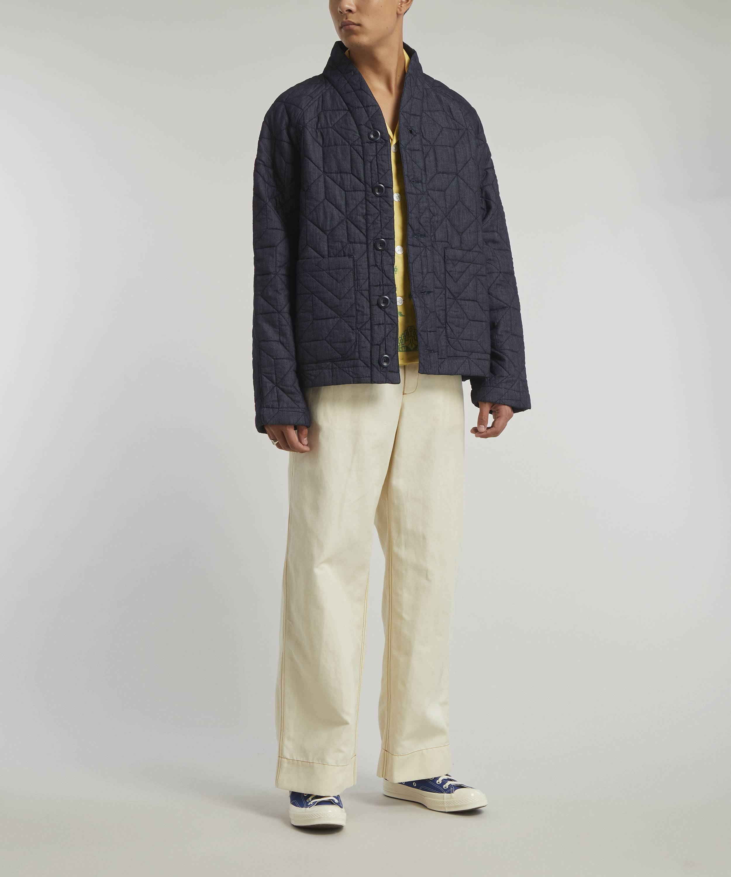 耐熱 二層 足あとぐらす (M) sea LESLIE LIBERTY QUILTED JACKET