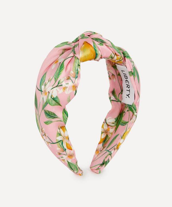 Liberty - Lemon Blossom Silk Satin Knotted Headband
