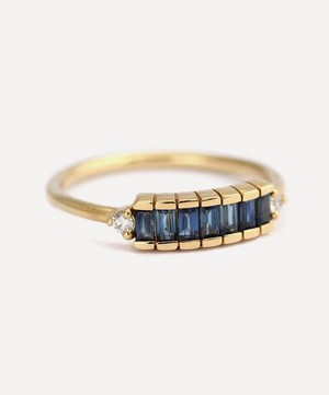 Artemer - 18ct Gold Art Deco Blue Sapphire Engagement Ring image number 2
