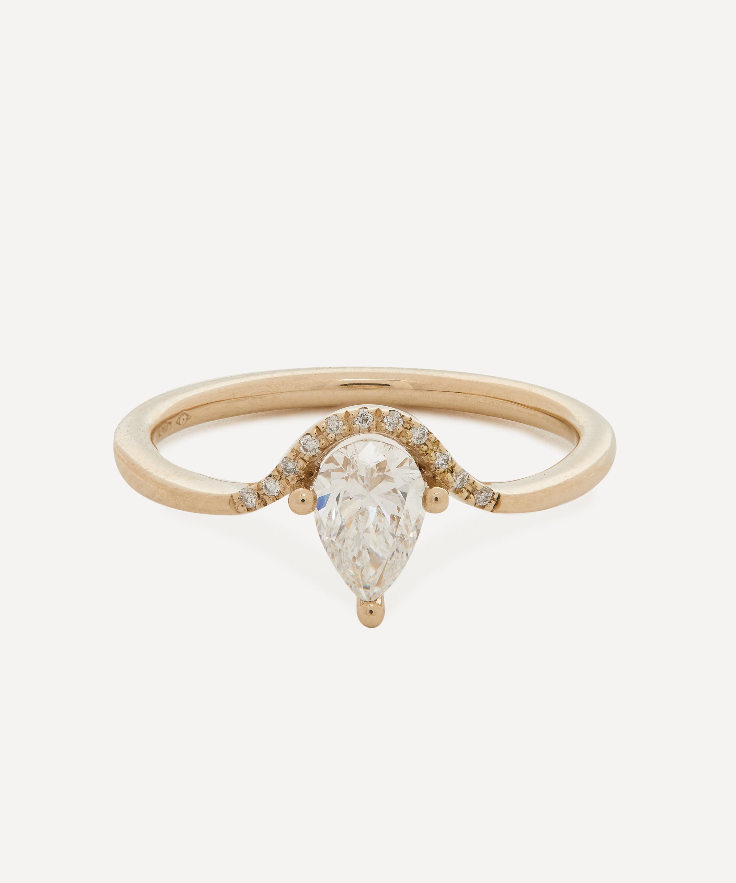 Artemer - 18ct White Gold Floating Pear Cut Engagement Ring image number 