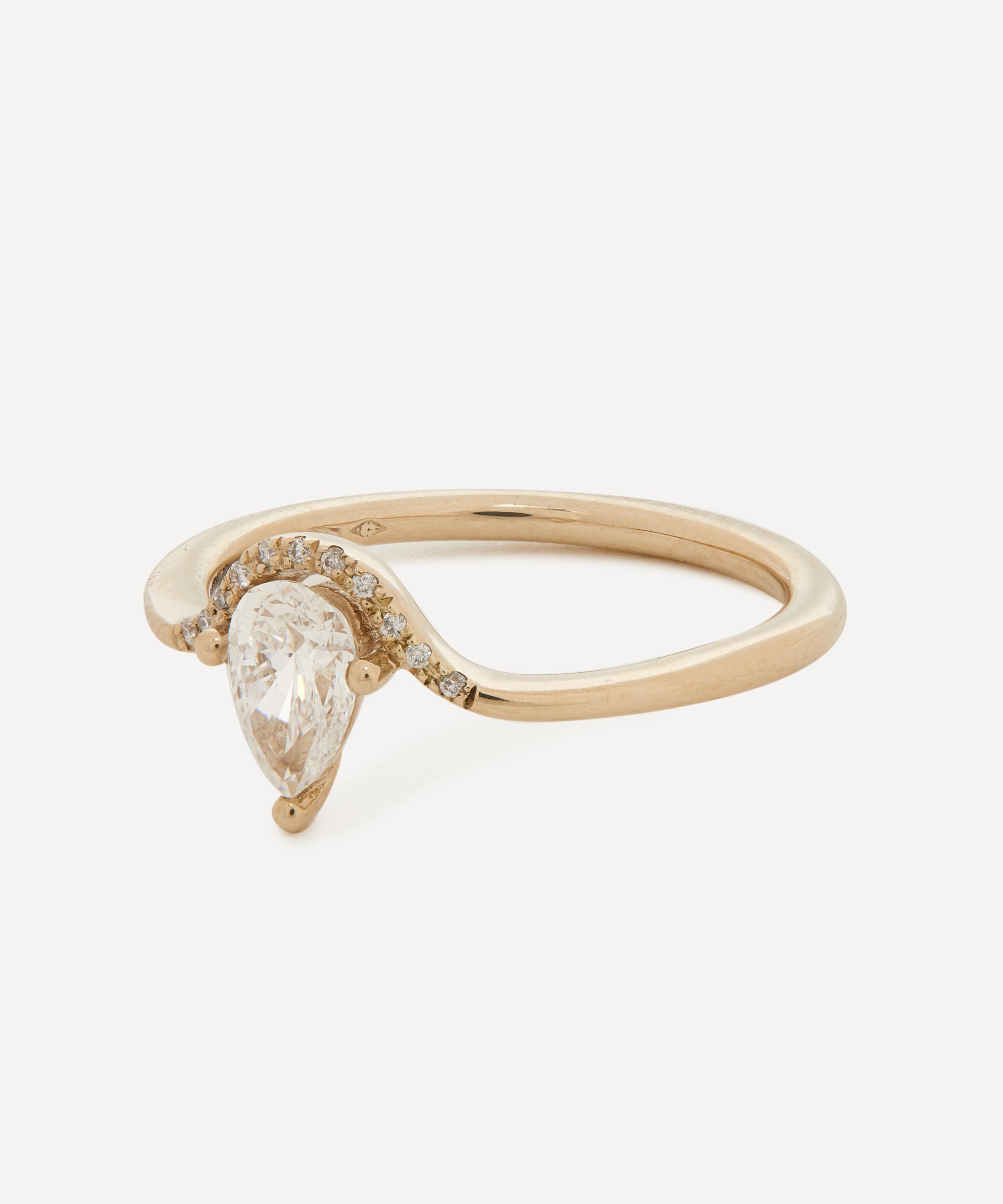 Artemer - 18ct White Gold Floating Pear Cut Engagement Ring image number 2