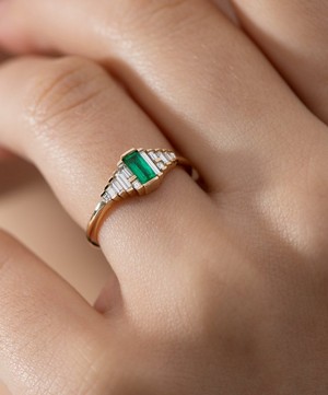 Artemer - 18ct Gold Emerald Engagement Ring image number 1
