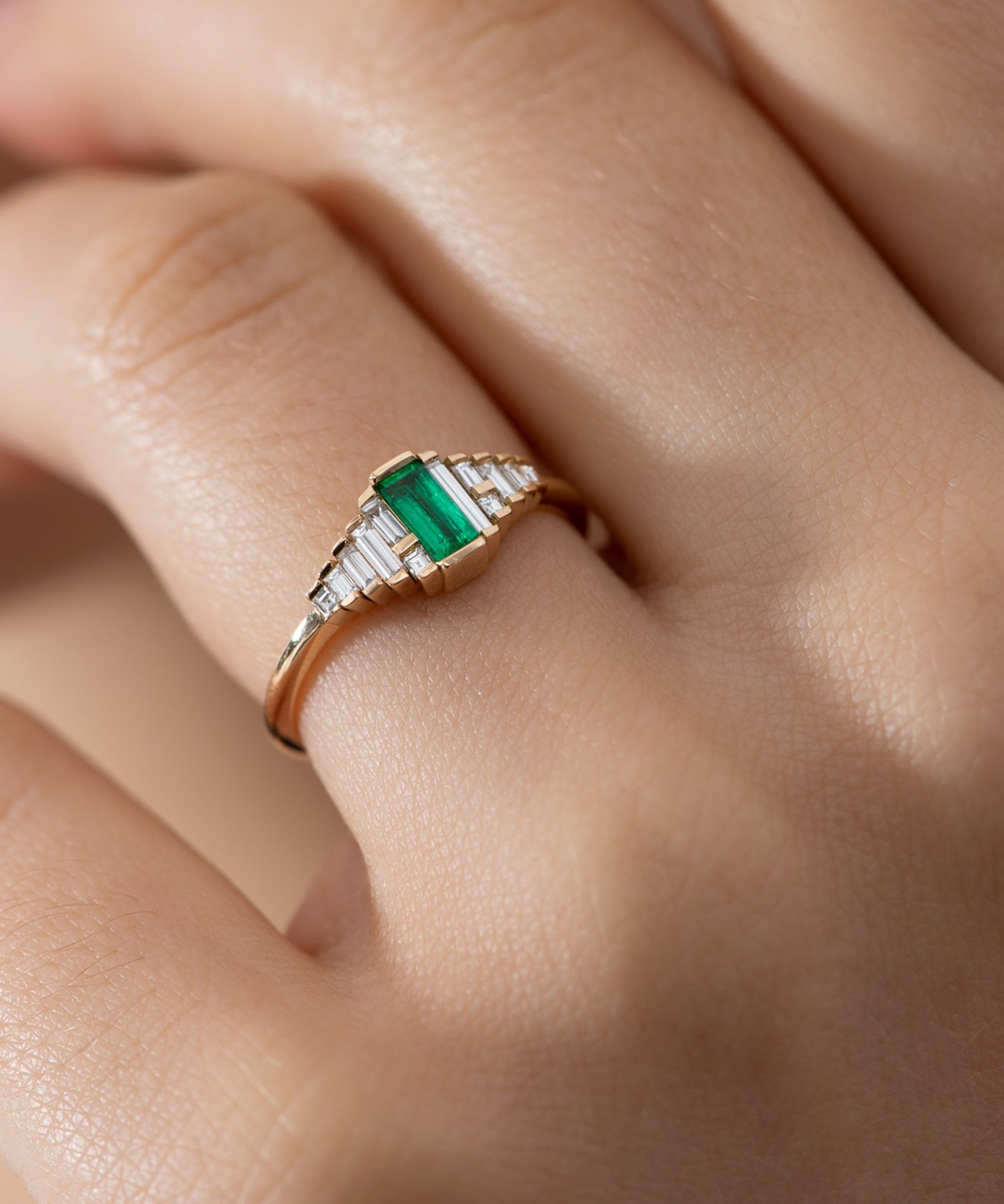 Geometric Emerald Cut Diamond Engagement Ring – ARTEMER