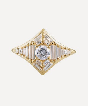 Artemer - 18ct Gold Baguette Diamond Star Engagement Ring image number 0