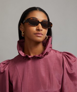 Linda Farrow - Cara Oval Acetate Sunglasses image number 1