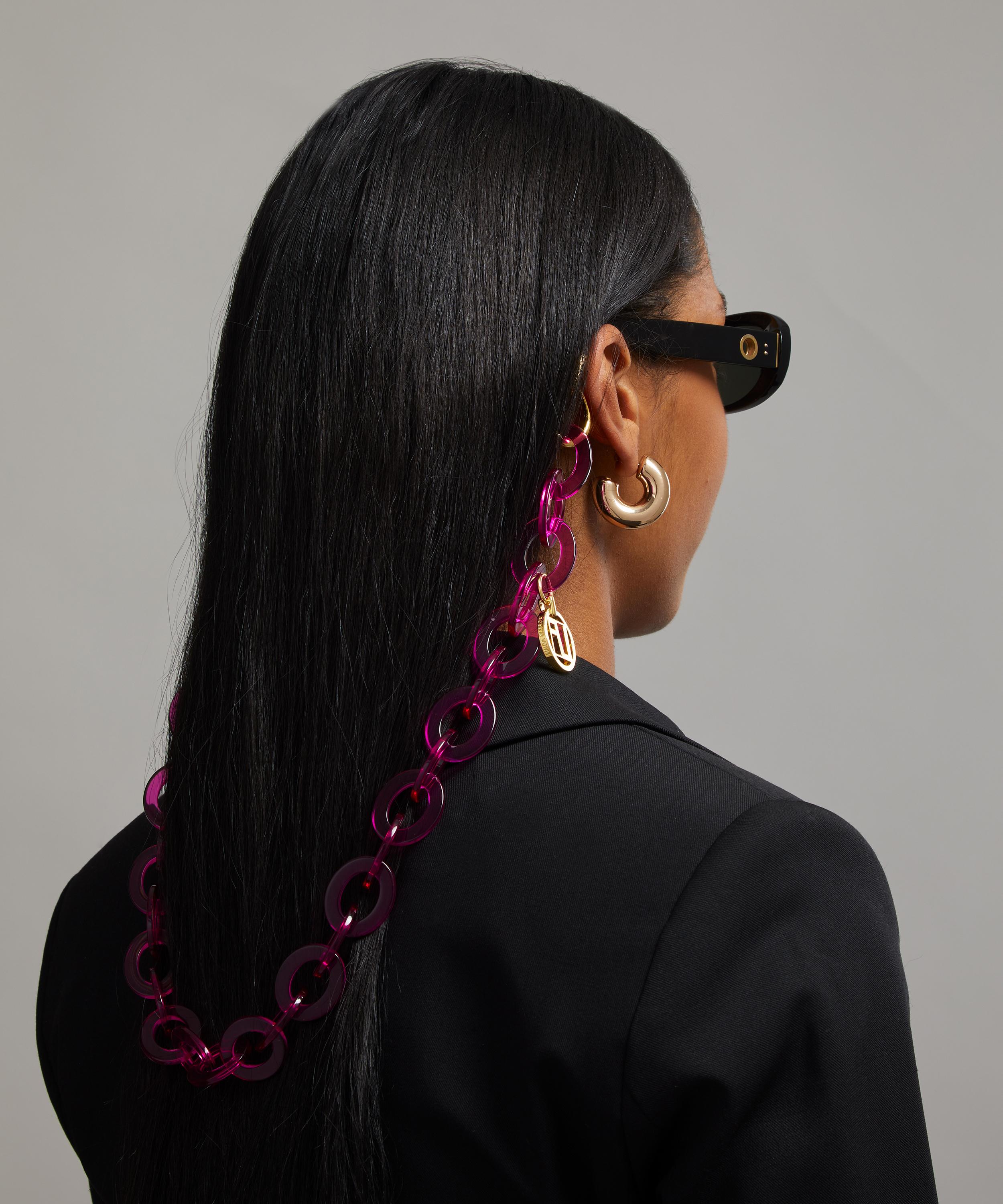 Linda Farrow - Oval Link Acetate Sunglasses Chain image number 1