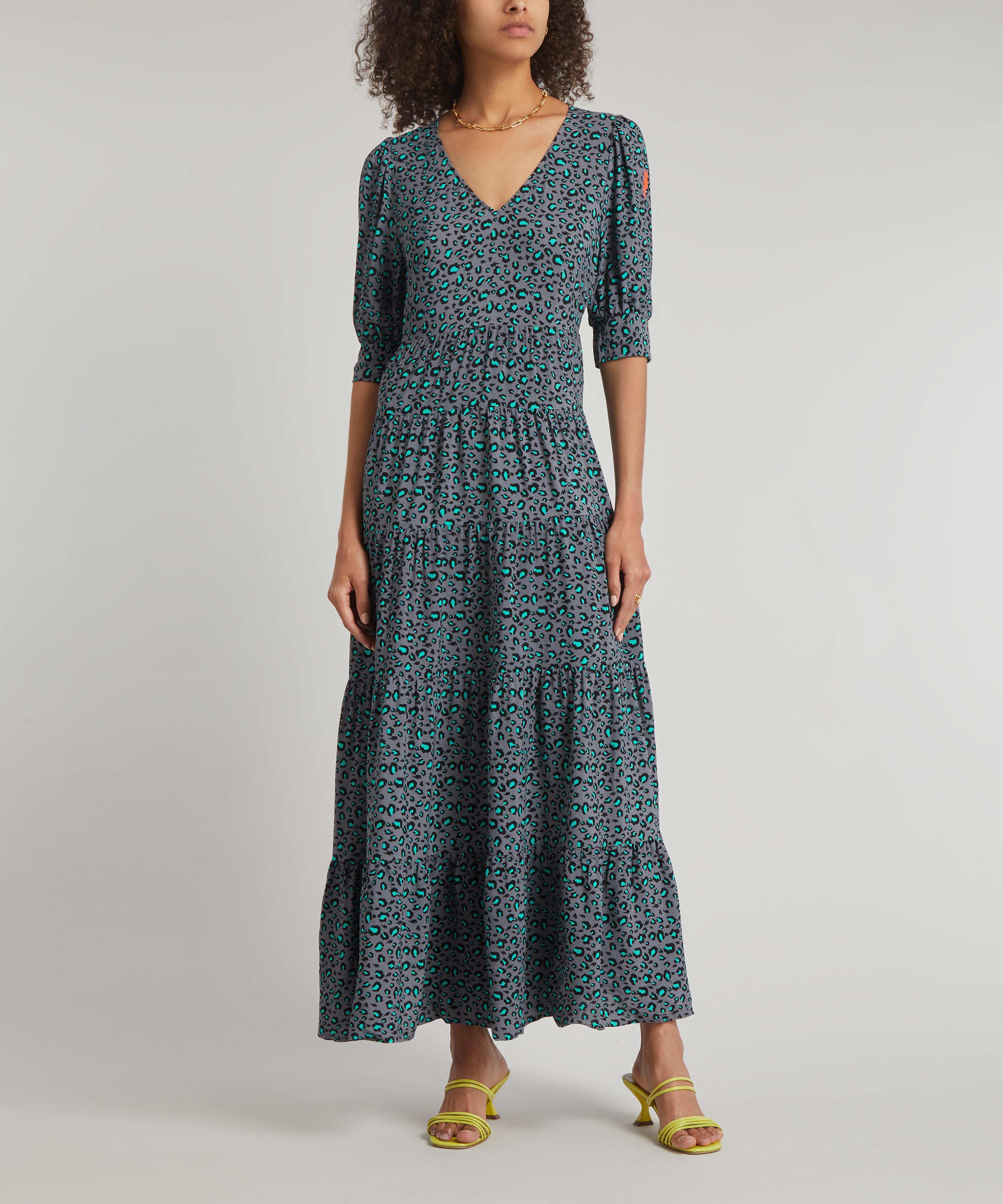 Scamp & Dude - Snow Leopard V-Neck Maxi Dress image number 2