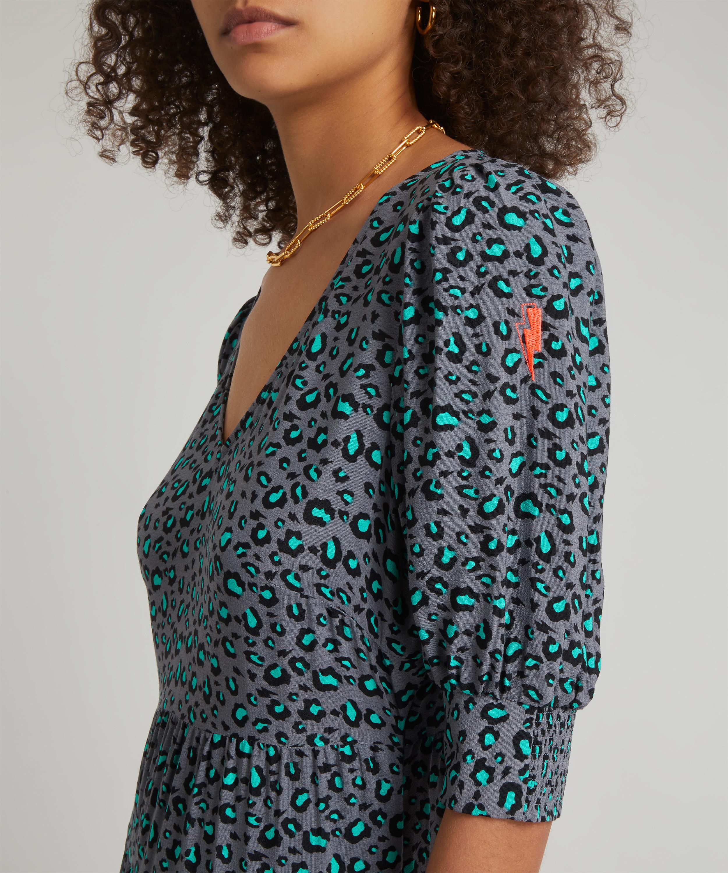 Scamp & Dude - Snow Leopard V-Neck Maxi Dress image number 4