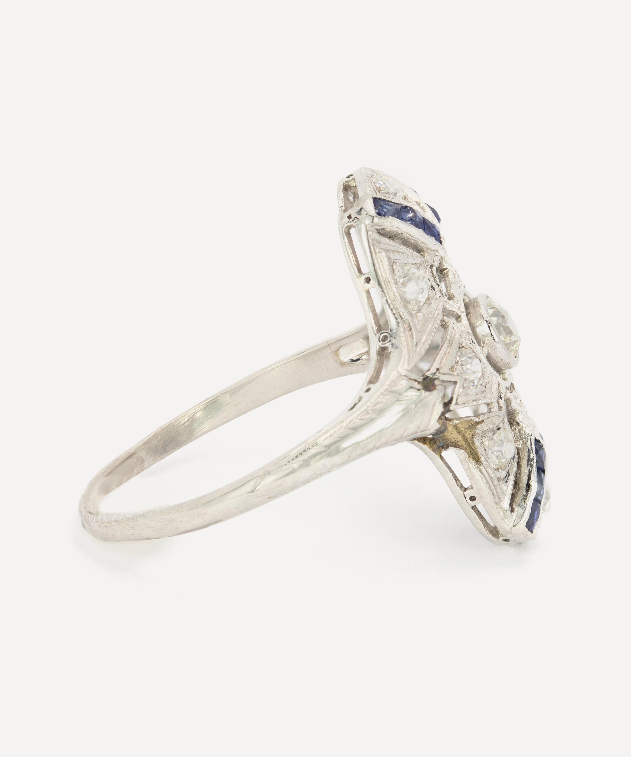 Kojis - Platinum Art Deco Plaque Ring image number 2