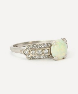 Kojis - Platinum Art Deco Opal Ring image number 1