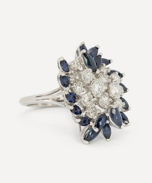 Kojis - 14ct White Gold Abstract Sapphire and Diamond Cocktail Ring image number 1