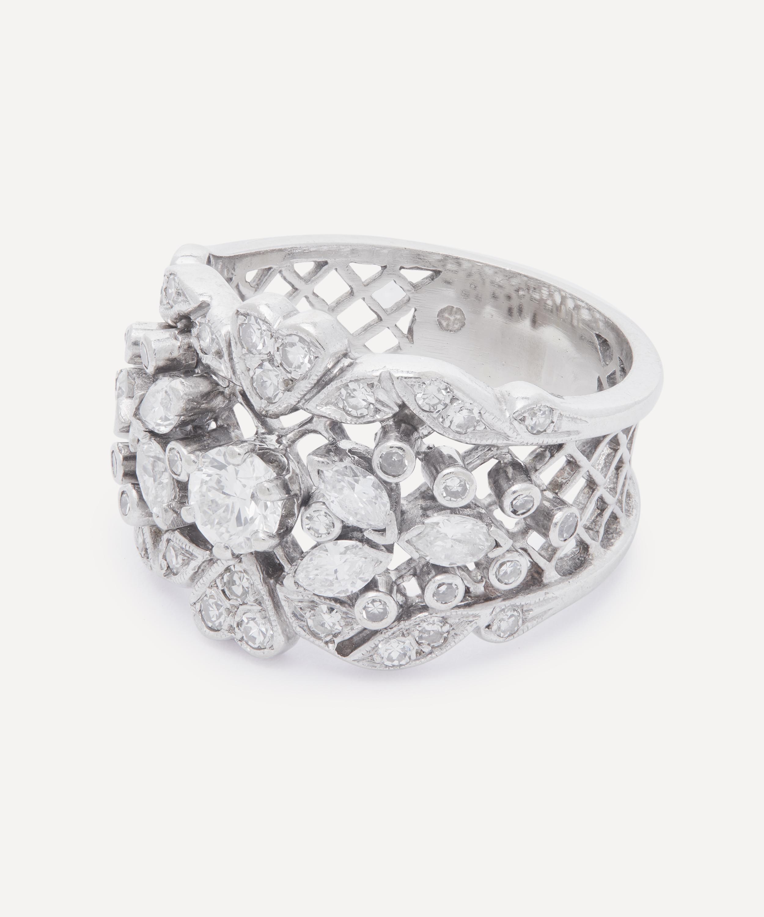 Kojis - 14ct White Gold Vintage Diamond Cocktail Ring image number 2