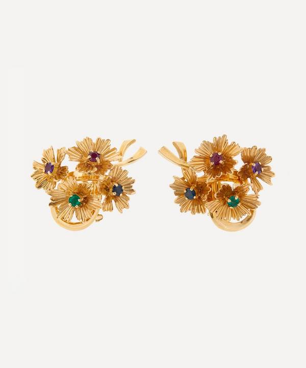 Kojis - 18ct Gold Multi-Gem Bouquet Stud Earrings image number 0