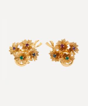 18ct Gold Multi-Gem Bouquet Stud Earrings