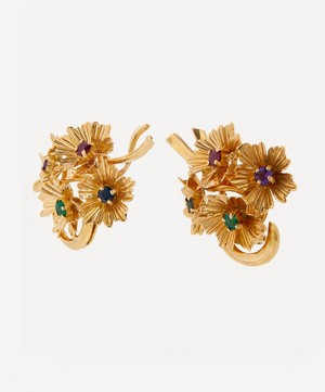 Kojis - 18ct Gold Multi-Gem Bouquet Stud Earrings image number 2