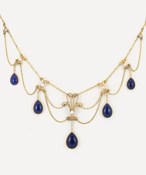 Gold Antique Lapis Lazuli Festoon Necklace