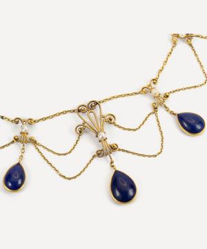 Kojis - Gold Antique Lapis Lazuli Festoon Necklace image number 2