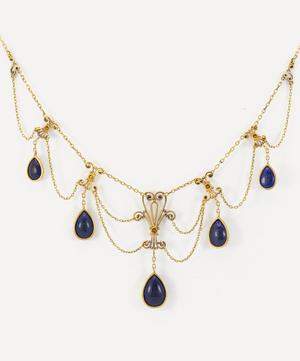 Kojis - Gold Antique Lapis Lazuli Festoon Necklace image number 3